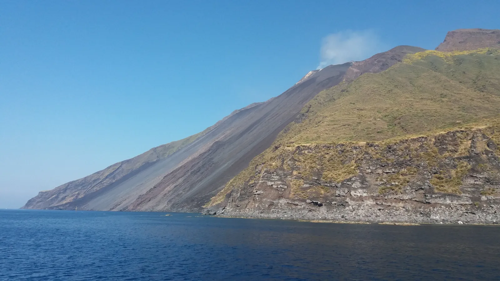 The steep grey slope of the Sciara del Fuoco