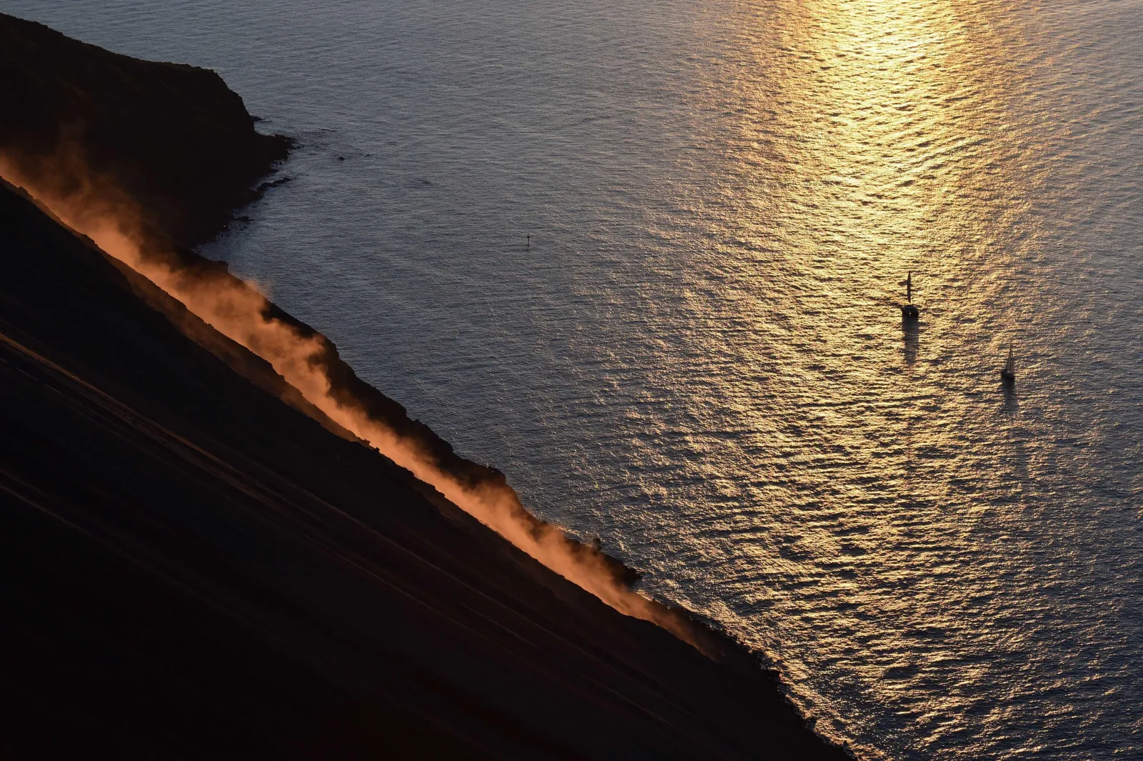 The Sciara del Fuoco slope running into the sea