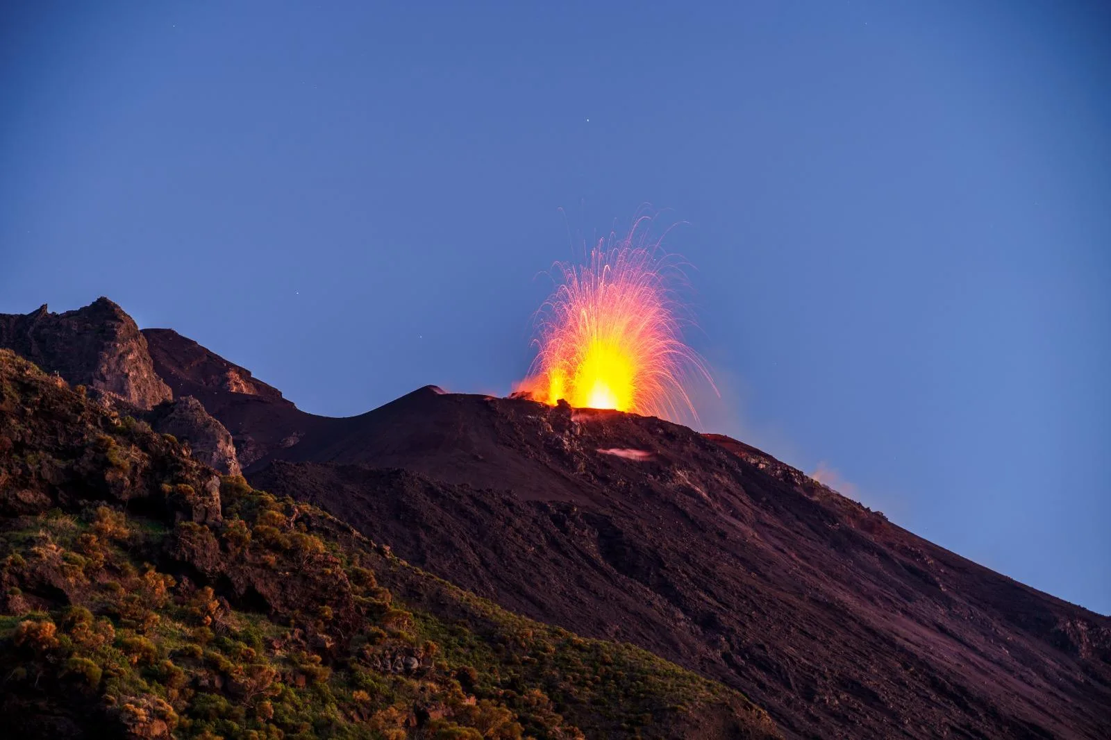 Stromboli: Sunset Trek Towards the Craters